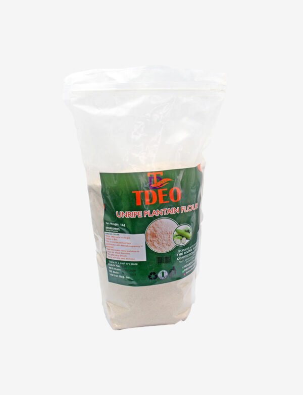 Pure Unripe Plantain Flour 1kg: Premium Quality for Healthy Cooking | TDeo Foods